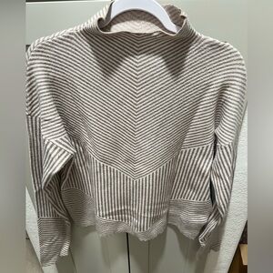 Cynthia Rowley Beige and White Striped Sweater